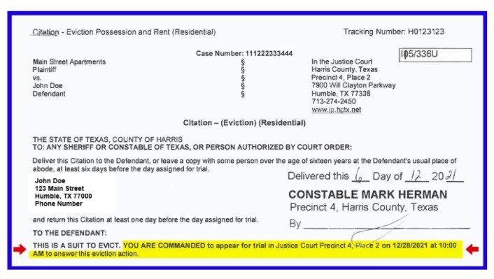 Court Date Sample